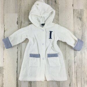 Mud Pie Bath Robe Monogrammed I Blue Seersucker Infant Baby Boys Sz 0 6 M